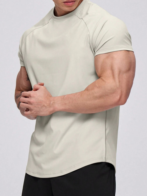 Erkek Spor Tişört Running Sports Gym Reglan Oval Kesim Penye T-shirt OVALT-SHİRT