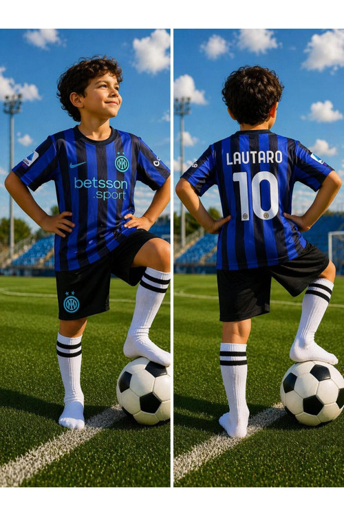 İnter. 2024/25 Yeni Sezon Lautaro Martinez Çocuk Forma Takımı