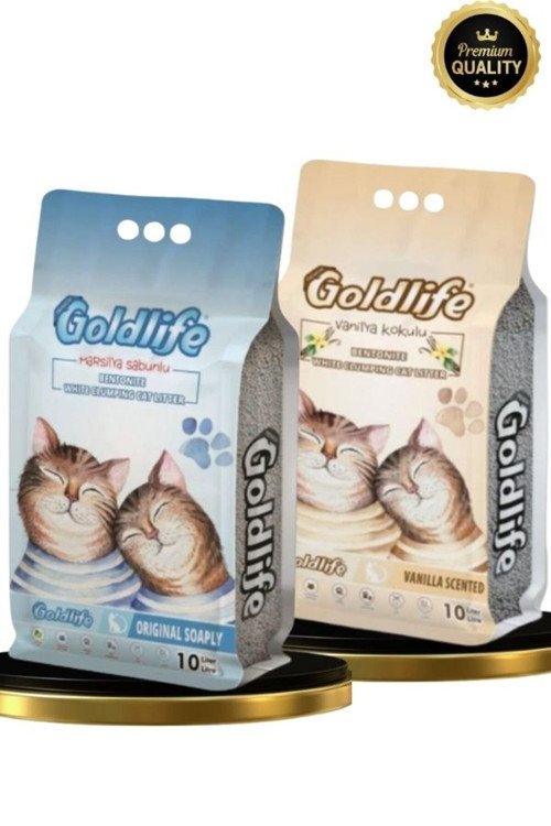 Gold Premium 2*10 Litre Kedi Kumu (Vanilya Kokulu 10 Litre + M.Sabun Kokulu 10 Litre Kedi Kumu)