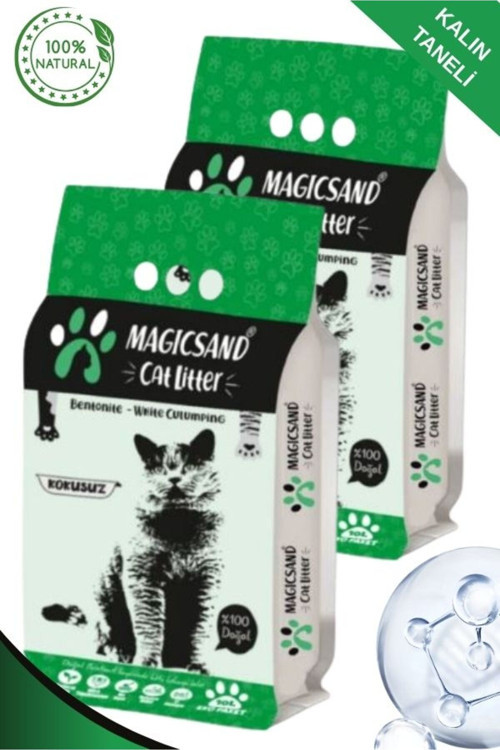 Kokusuz Kalın Taneli 10Lt X 2 Adet Bentonit Kedi Kumu