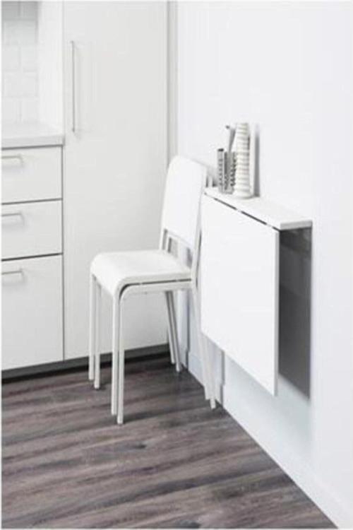 Duvara Monte Monteli Katlanır Masa Çalışma Yemek Masası Duvardan Açılan Montaj Monteli Masa 60*90 Cm