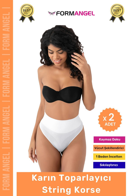 #Korse İz Yapmaz Kaymayan Seamless Alt Karın Göbek Toparlayıcı String Külot Kadın Korse - 2 Adet