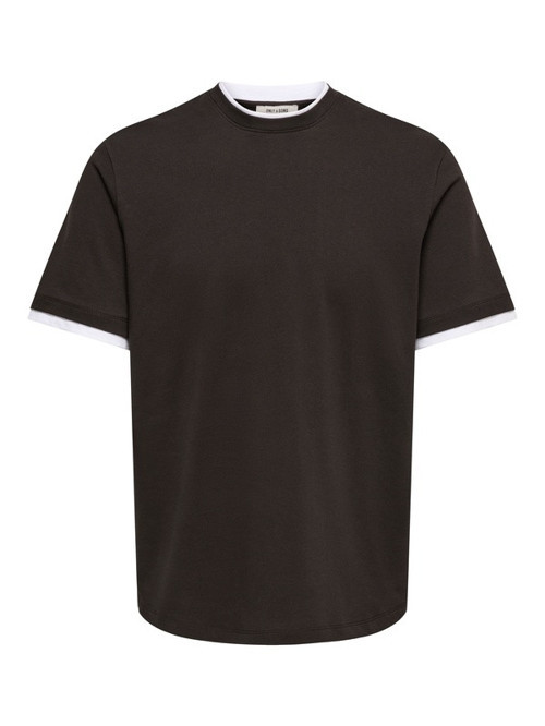 ONSDEAN RLX SS DOUBLE LAYER TEE Erkek Kahverengi T-Shirt - 22041397