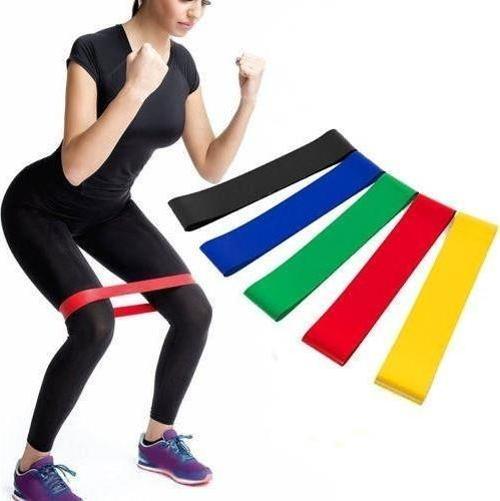 Pilates Fitness Direnç Lastiği 5'li Set 5 Kademeli Squat Bant Kas Germe Kalça Egzersiz Direnç Lastiği