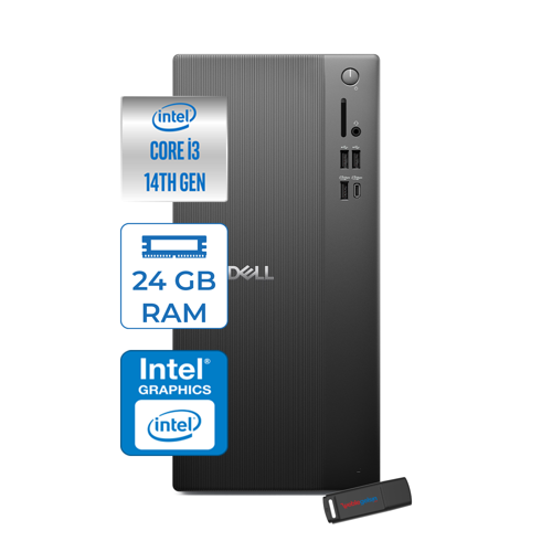 Tower ECT1250 Intel Core I3 14100 24GB Ddr5 4tb SSD UHD Graphics 730 WIN11PRO Kurumsal Masaüstü Bilgisayar 3ECT125014P08 + Zettausb