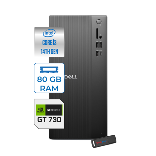 Tower ECT1250 Intel Core I3 14100 80GB Ddr5 512GB SSD 2GB/GT730 WIN11HOME Kurumsal Masaüstü Bilgisayar 7303ECT125014H25 + Zettausb