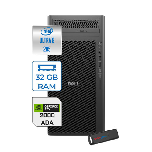Pro Max Tower T2 Intel Core Ultra 9 285 5.6 Ghz 32GB Ddr5 512GB SSD Windows 11 Pro Nvidia Rtx A2000 Ada 16GB Gddr7 Iş Istasyonu FCT22502852000P01 + Zetta Flash Bellek