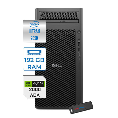 Pro Max Tower T2 Intel Core Ultra 9 285K 5.7 Ghz 192GB Ddr5 1tb SSD Windows 11 Pro Nvidia Rtx A2000 Ada 16GB Gddr7 Iş Istasyonu FCT2250285K2000P38 + Zetta Flash Bellek