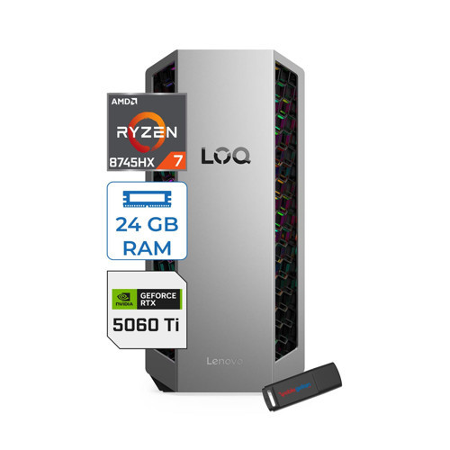 Loq Tower 26ADR10 Amd Ryzen 7 8745HX 5.1 Ghz 24GB Ddr5 1tb SSD Geforce RTX5060 Ti 8gb Windows 11 Home Masaüstü Oyuncu Bilgisayarı L91DF006LTRH08 + Zetta Bellek