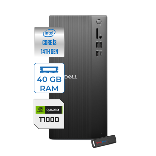 Tower ECT1250 Intel Core I3 14100 40GB Ddr5 512GB SSD 4GB/T1000 WIN11PRO Kurumsal Masaüstü Bilgisayar T1003ECT125014P13 + Zettausb