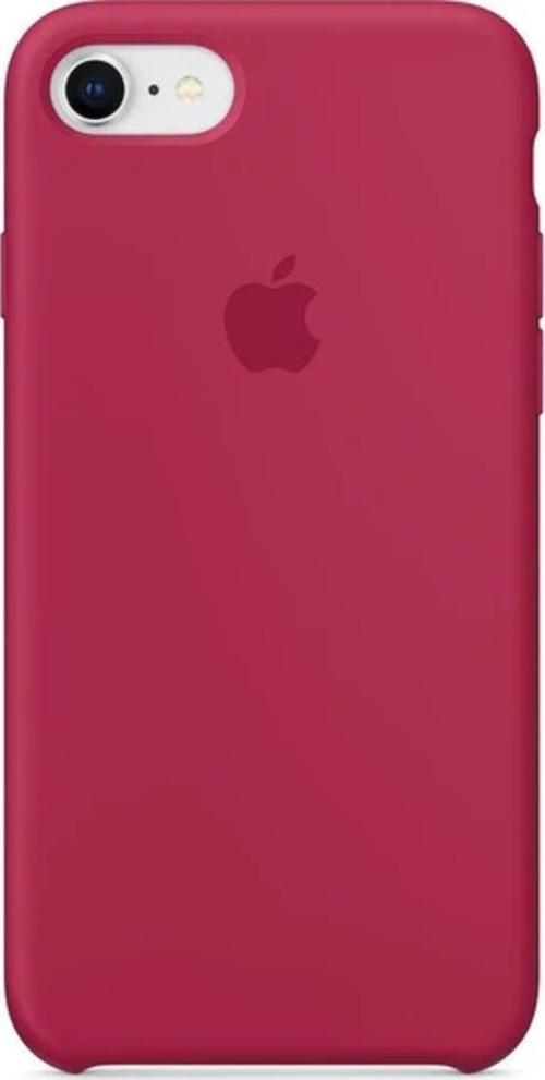 Apple iPhone 7/8 Kamelya (Camellia) Silikon Kılıf Kauçuk Arka Kapak Gül Kırmızısı