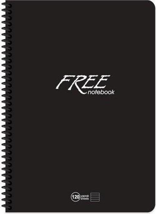Keskin A4 120Yp. Çizgili PP Kapak Free Defter Siyah