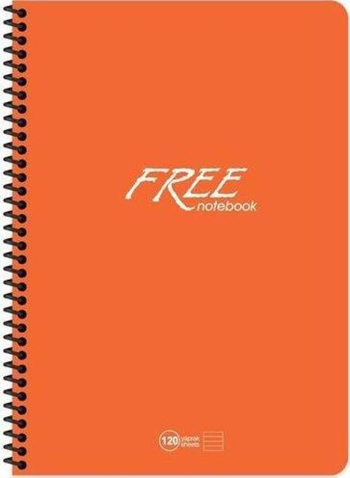 Keskin A4 120Yp. Çizgili PP Kapak Free Defter Turuncu