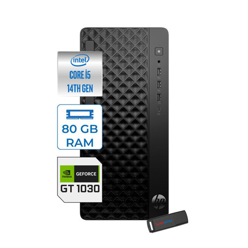 Prodesk 2 Tower G1I Intel I5 14500 Up To 5,0ghz 80GB Ddr5 2tb SSD 4GB/GT1030 WIN11PRO Mini Tower Masaüstü Bilgisayar B6YE4ET21P29+ZETTAUSBBELLEK