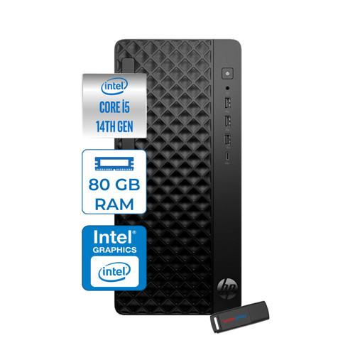 Prodesk 2 Tower G1I Intel I5 14500 Up To 5,0ghz 80GB Ddr5 1tb SSD Intel® UHD Graphics 770 WIN11HOME Mini Tower Masaüstü Bilgisayar B6YE4ETH28+ZETTAUSBBELLEK