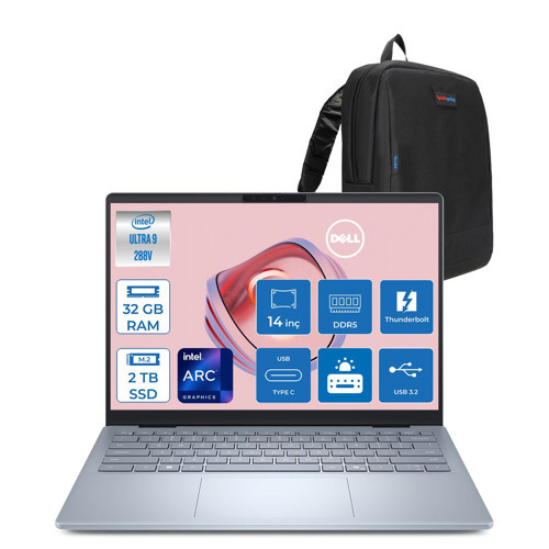 14 Plus Core Ultra 9 288V 32GB 2tb SSD Intel Arc 140V Gpu 14" 2.5k 2560X1600 300NITS Wi-Fi7 Windows 11 Home Kurumsal Bilgisayar DBCU9WP3H11 + Zettaçanta