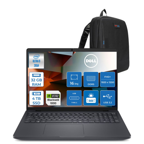 Pro Max 16 Ultra 9 285H Ddr5 32GB 4tb SSD 8GB/RTXPRO1000 Gddr7 16" Wuxga IPS 300NITS Wifi 7 + Bt5.4 Windows 11 Pro Kurumsal Iş Bilgisayarı MC16250X185P12 + Zettaçanta