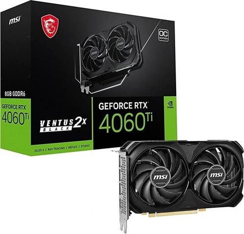 Geforce Rtx4060 Ventus 2X Black 8Gb Oc Gddr6 Dlss 3 128 Bit Ekran Kartı