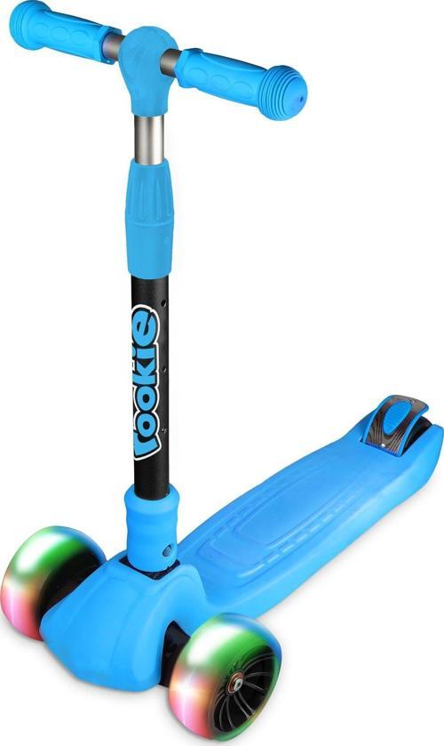 Katlanabilir Işıklı Big Foot Scooter 3 Tekerlekli - Mavi