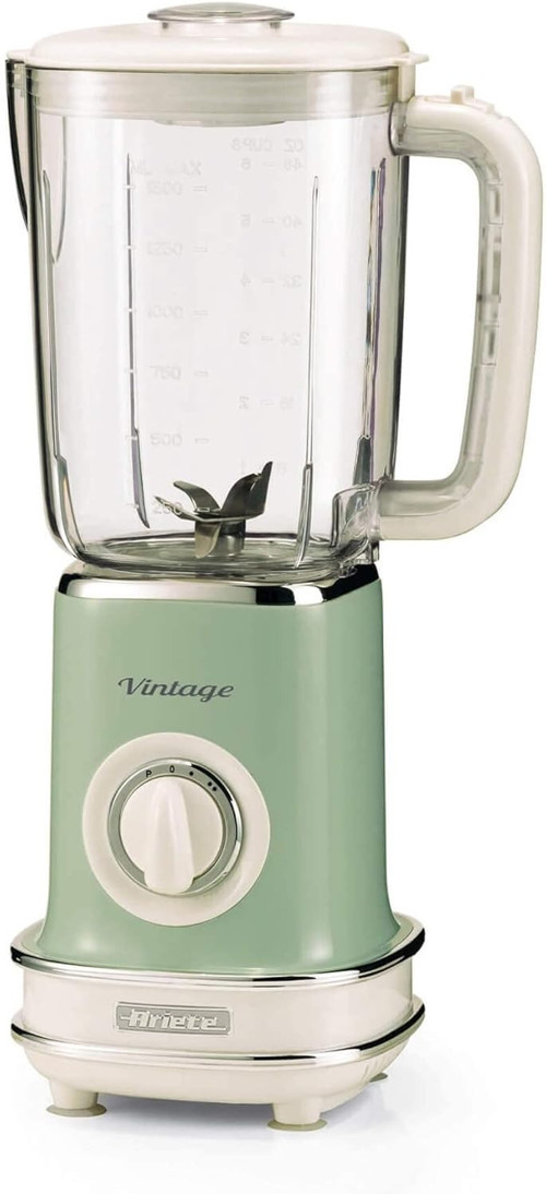 Vintage Blender Yeşil 0568/14 - Saklaması Kolay, 500 Watt, 1,5 Litre Sürahi, Plastik Kavanoz,