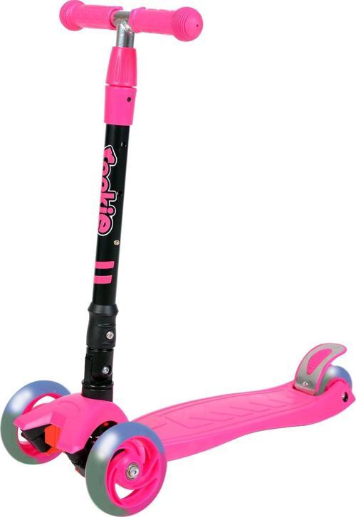 Katlanabilir Işıklı Maxi Scooter 3 Tekerlekli Pembe