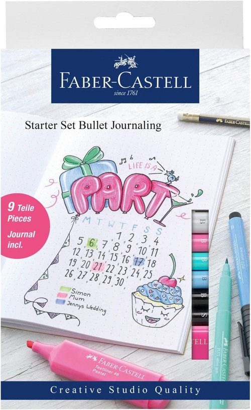Faber-Castell 267125 - Başlangıç Seti Bullet Journaling, 9 Parçalı, Çok Renkli