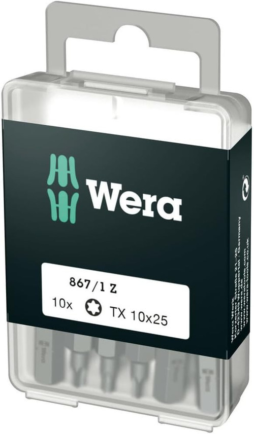 Wera Uç Çeşitleri, 867/1 Tx 10 Diy, Tx 10 X 25 Mm (Kutu Başına 10 Uç), 05072406001