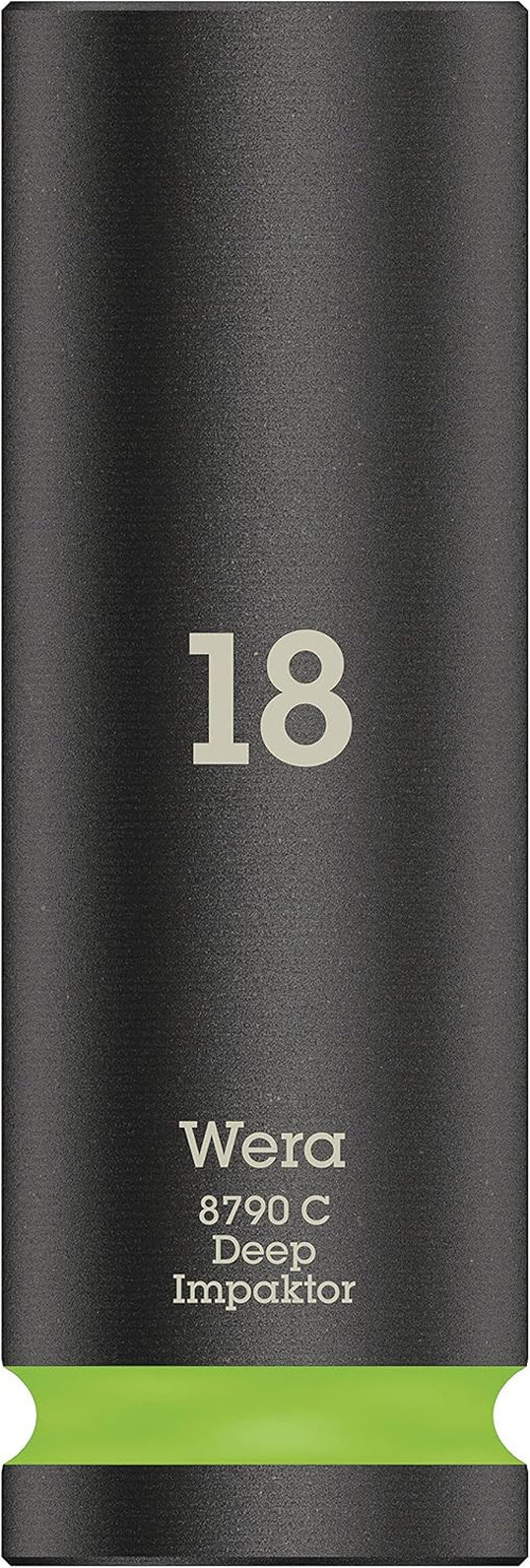 Wera 05004835001 8790 C Impaktor Deep Lokma Anahtar 1/2 Inç Tahrikli, Parlak Yeşil, 18,0 X 83,0 Mm