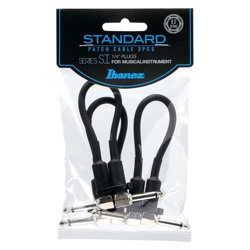 Si Serisi (Standart) Enstrüman Kablosu - 2 Açılı Fiş 3 Parçalı Set Patch Kablosu - Jak - Jak