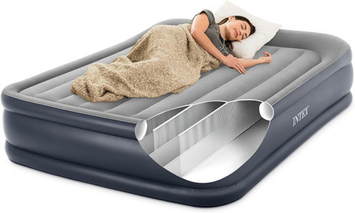 Intex 64136Nd - Materasso Dura-Beam Yastık Dinlenme Deluxe Matrimoniale, Bicolore, Con Pompa Elettri