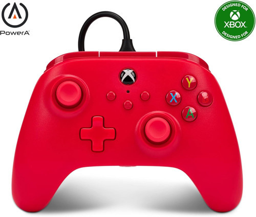 Xbox Series X|S Ve Windows 10/11 Için Kablolu Powera Controller - Kırmızı, Gamepad, Kablolu Video Oy