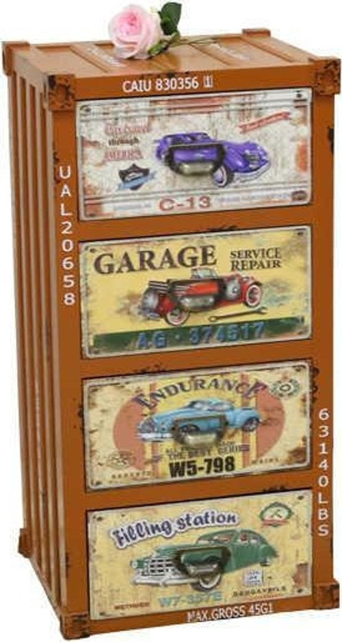T.Concept MNK 4 Çekmeceli Retro Şifonyer Turuncu