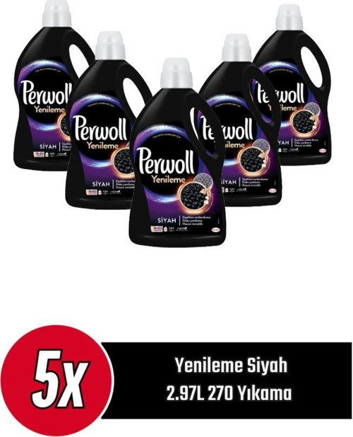 Sıvı Çamaşır Deterjanı 5 x 2,97 (270 Yıkama) Siyah