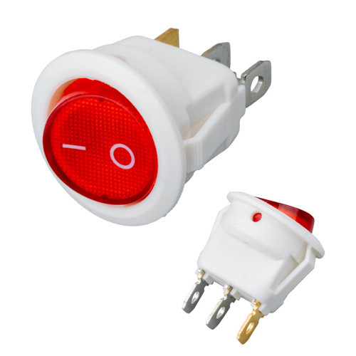 IC-131B Yuvarlak Işıklı Anahtar On-Off 3P Beyaz