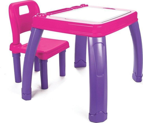 Sandalyeli Çalışma Masası - Pembe / Mor