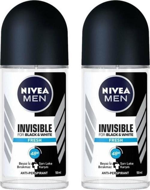 Erkek Invisible Black White Fresh Roll-on 50 Ml X2
