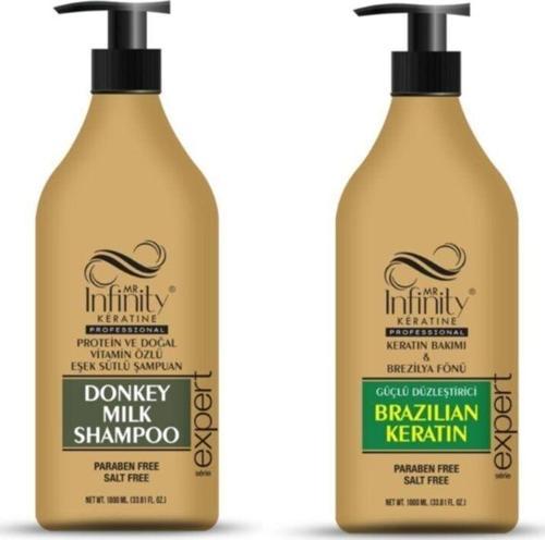Eşek Sütü Şampuan+brazilian Keratin Saç Düzleştirici Set 1000ml.