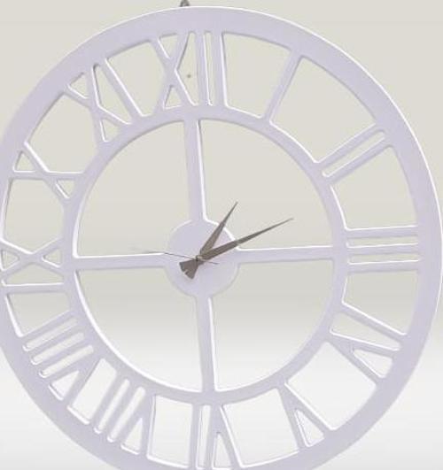 Dekoratif Duvar Saat Ahşap MDF CNC Kesim Beyaz Renk MODEL El Yapım