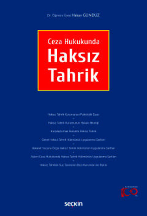 Ceza Hukukunda Haksız Tahrik Dr. Öğr. Üyesi Hakan Gündüz 1. Baskı, Mart 2024