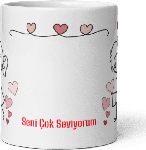 Sevgiliye Hediye Çift Tarafı Baskılı Kupa Bardak Model 19