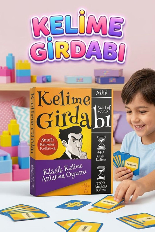 Mini Kelime Girdabı! 440 Gizli Kelimeli 2200 Anahtar Kelimeli 4-8 Kişilik Eğlenceli Aile Kutu Oyunu