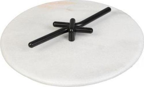 Fiyonk Yuvarlak Mermer Sunumluk Siyah Kaplama Nİ22MRM001-SYH