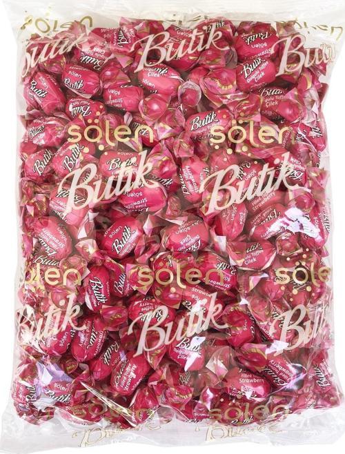 Butik Çilek Aromalı Toffee Şeker 1 KG