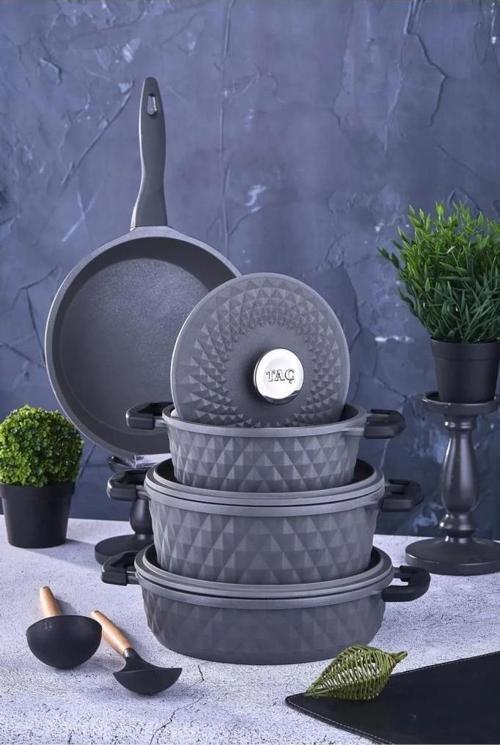 Carabella 7 Parça Döküm Tencere Seti Gri - TAC-3731