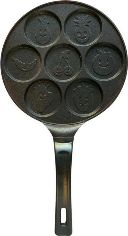 Meyveler Desenli Döküm Granit Pankek Tavası Siyah 26 cm- MSL.PANKEK C1-1-89