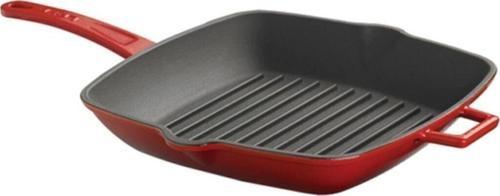 Metal Saplı Döküm Demir Izgara Tava 26X26Cm Kırmızı
