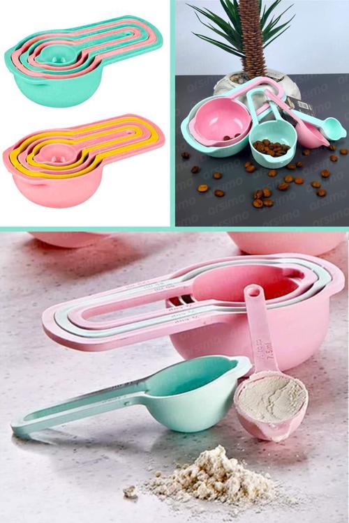 5'li Pratik Ölçü Kabı Plastik Ölçü Kaşık Seti