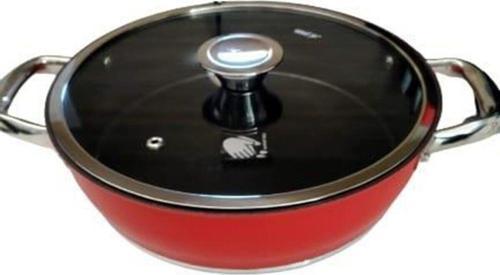 Trendy Induction Basık Tencere Kırmızı 26 Cm