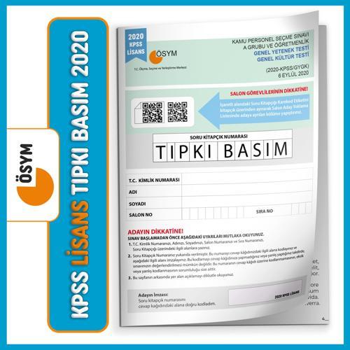 KPSS Lisans 2020 ÖSYM Çıkmış Soru Tıpkı Basım Türkiye Geneli Dijital Çözümlü Soru Kitapçığı