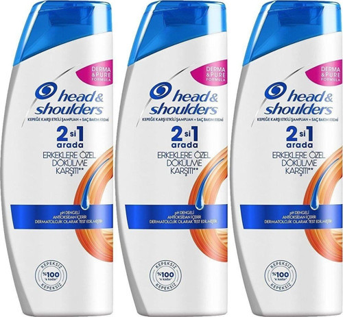 Head&Shoulders Head & Shoulders 350 Ml. 2-1 Erkeklere Özel Dökülme Karşıtı Şampuan 72 Saat Kepeksiz X 3 Adet